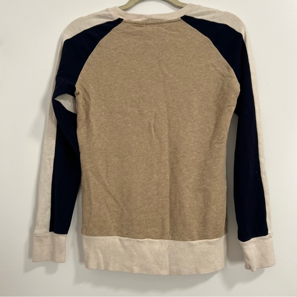 J Crew Multicolor Black White Cream Colorblock Sweatshirt - Picture 2 of 6